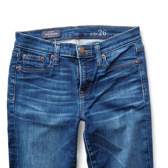 J. Crew Toothpick Skinny Jeans Medium Wash Blue Women's 26 - Picture 6 of 11